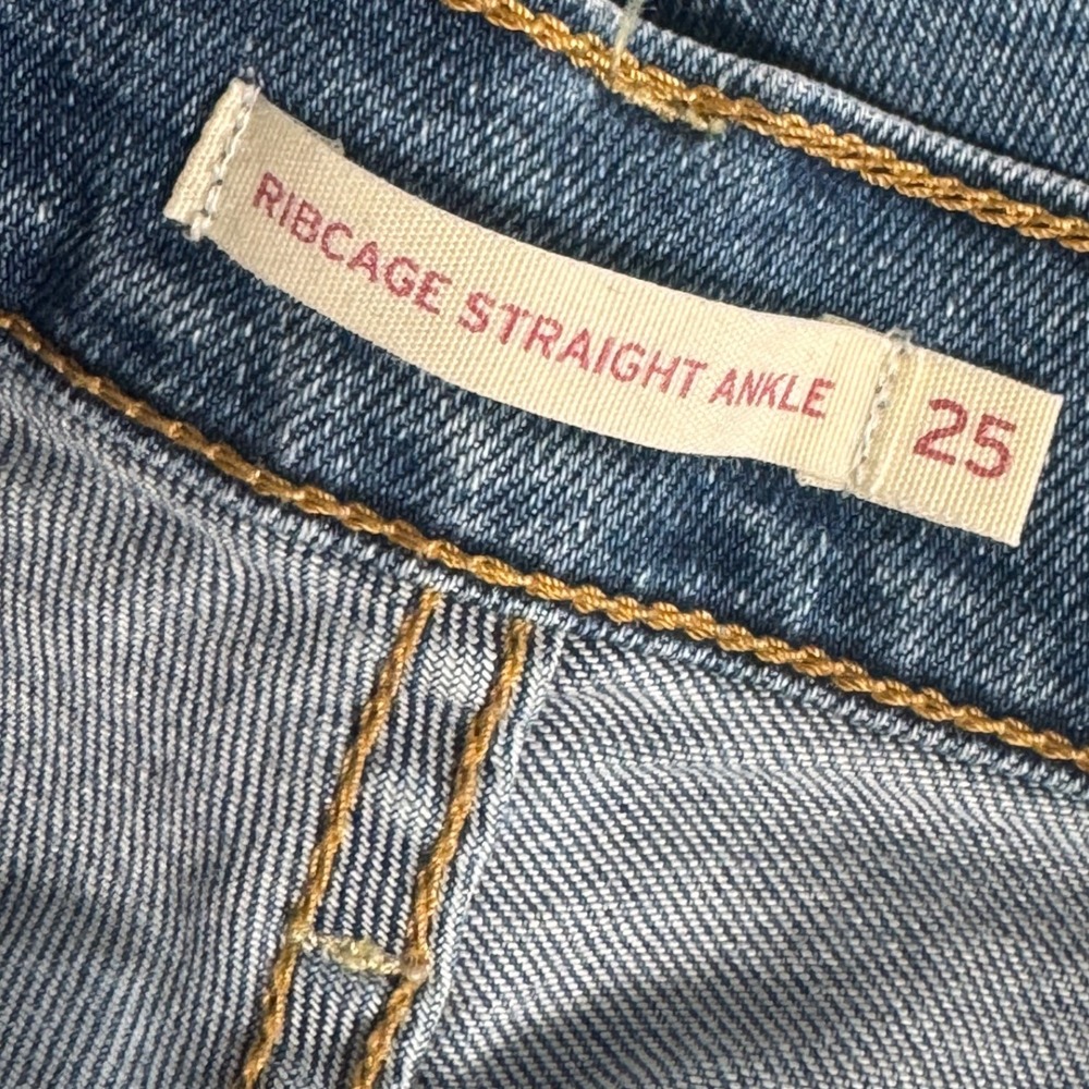 Levi's Womens Ribcage Straight Ankle Jeans High Rise Medium Wash Size 25 - Picture 5 of 11